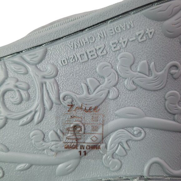 Women's Blue & White Cross-Strap Faux Fur Slide Slippers Size 11 - Picture 7 of 7